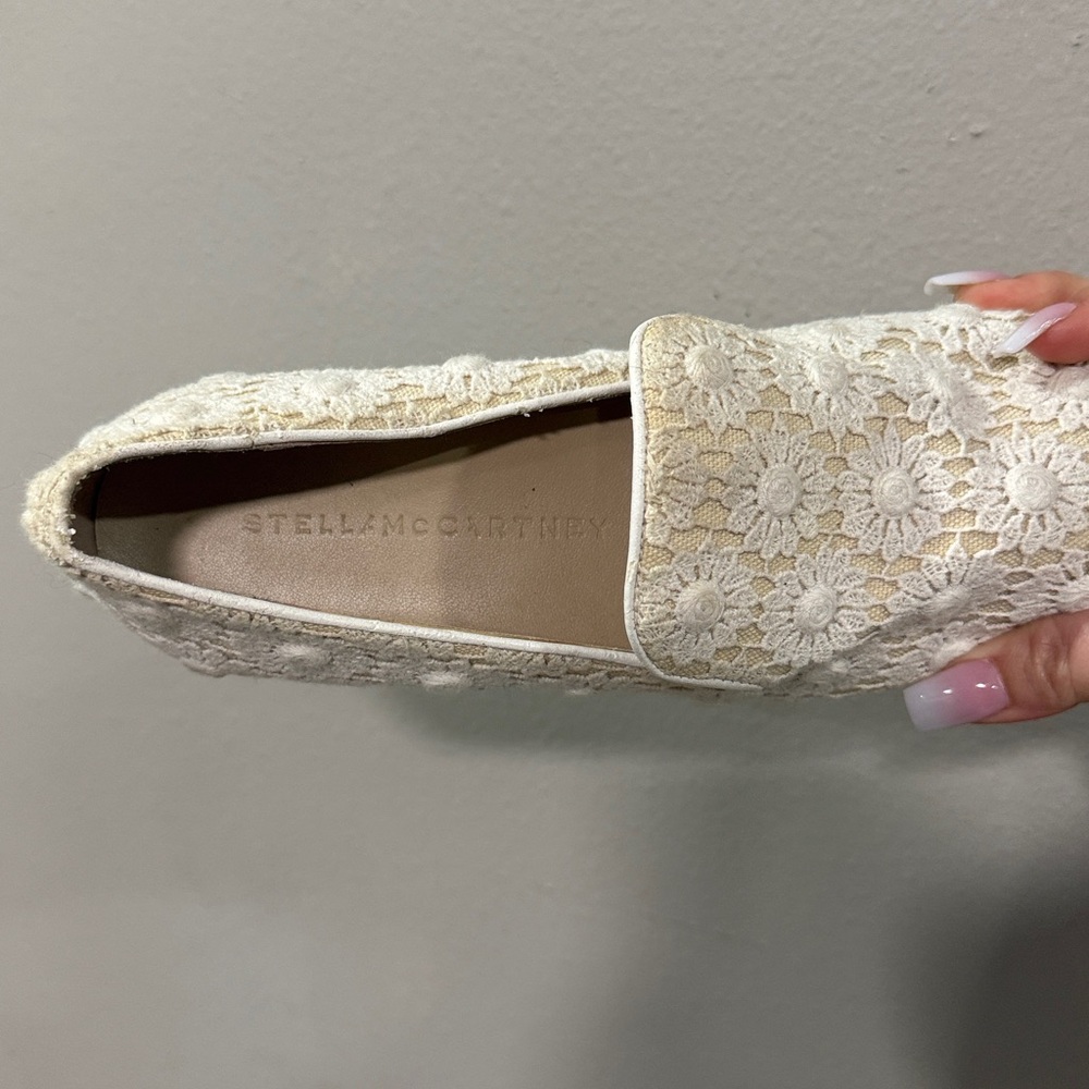 Stella Mccartney Cream Floral-Lace Slip On Sneakers - Picture 3 of 6